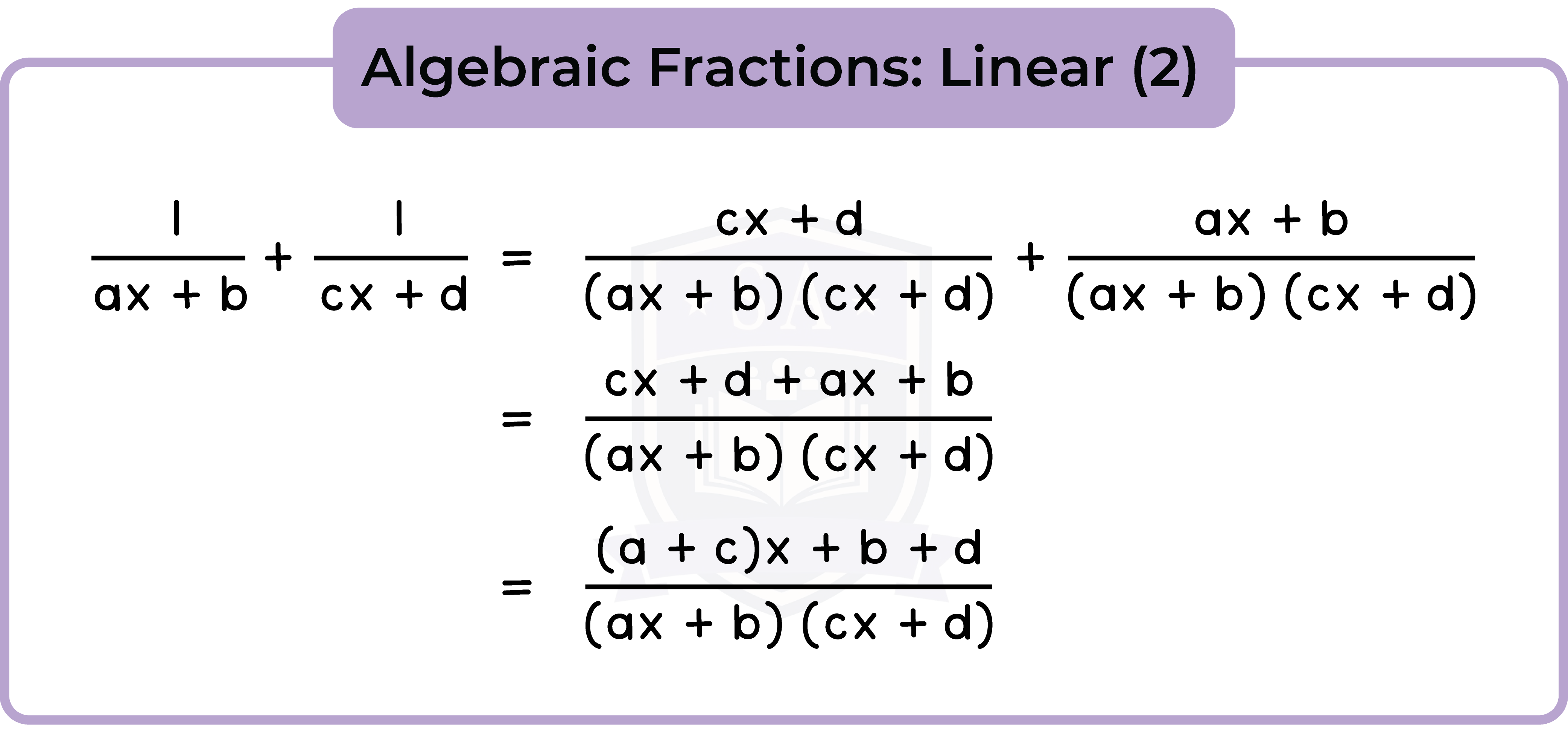 edexcel_igcse_mathematics a_topic 13_algebraic manipulation_005_Algebraic Fractions: Linear (2)