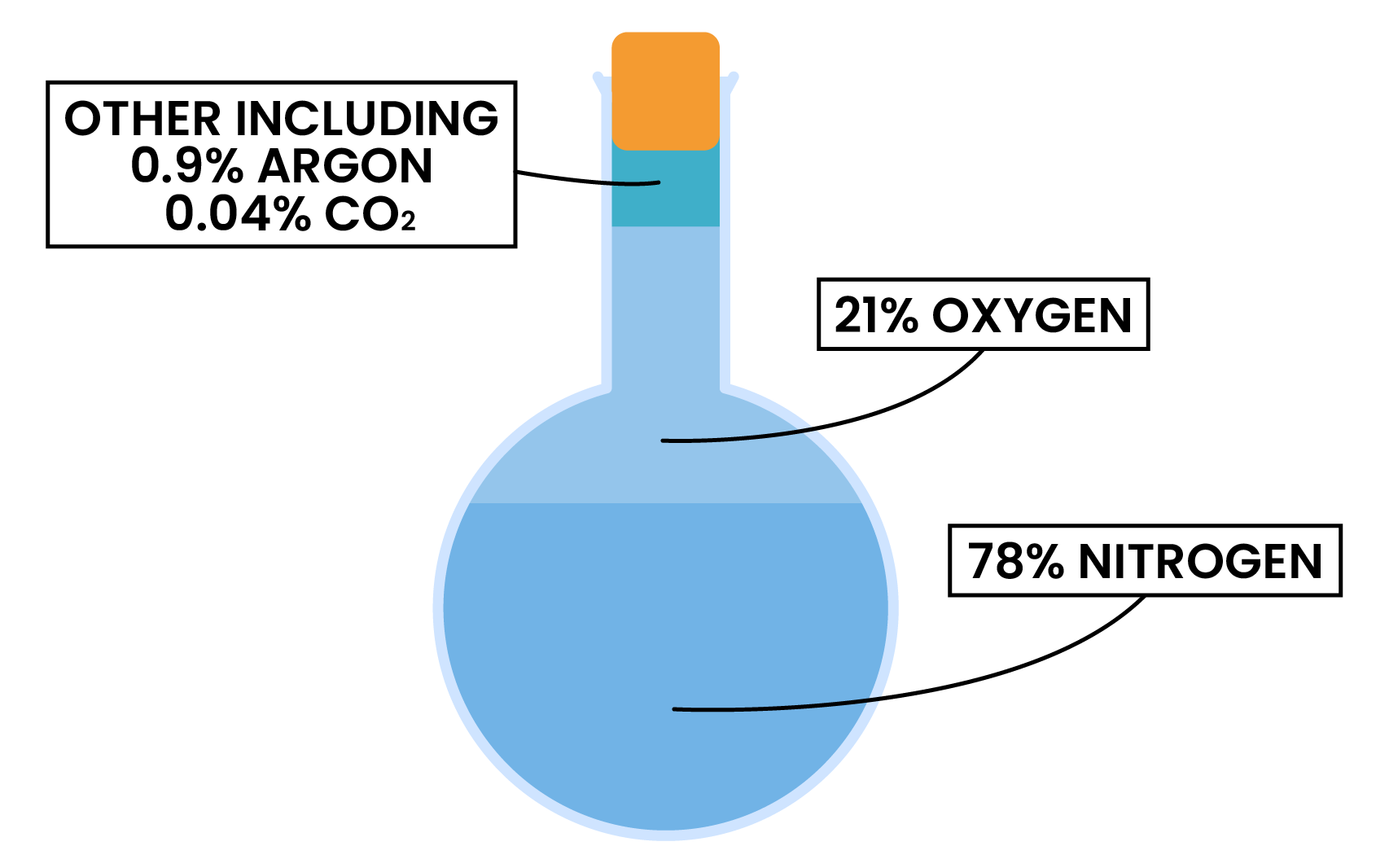 edexcel_igcse_chemistry_topic 12_gases in the atmosphere_001_composition of gases in the atmosphere diagram percentages